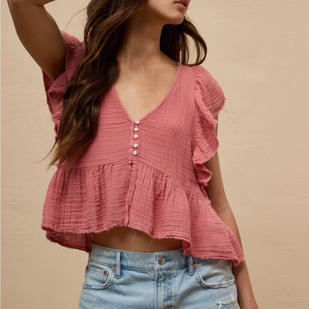 AE Ruffled Babydoll Blouse